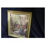Artist signed creek scene 12.5" x 10"