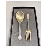 Sterling serving spoon & fork - 164gtw