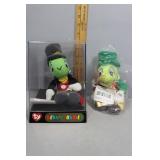 Two Jiminy Cricket Beanie Babies