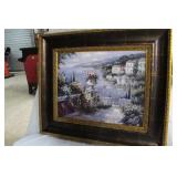 Contemporary Mediterranean framed acrylic on canva