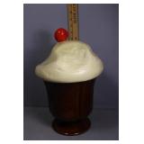 USA Pottery Sundae lidded Cookie Jar