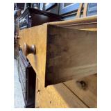 Five drawer tiger maple upright dresser with