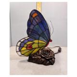 Contemporary stained glass butterfly lamp
