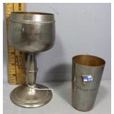 German 1930s silverplate? Wine goblet and water gl