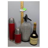 Vintage barware - canteens, chainmail wrapped Selt