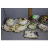 HP Porcelain dresser set (8 pcs) Limoges tray with