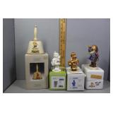 Four Goebel figures - 1988 Bell, Pretzel Girl, Tea
