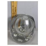 Heavy Clear Art Glass Bubble Vase