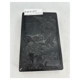 Chinese ink well & paper blotter with carved drago