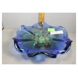 Royal Gallery Blue/Green Hand-blown centerpiece bo