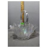 Iridescent Ruffle top Basket with handle