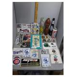 Sports advertising ephemera - beer cans, Pepsi bot