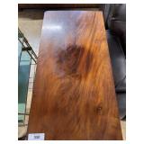 Lift top game table with Tiger maple finish -