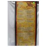 Framed vintage menu poster from the Da Meo Patacca