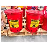 2x$ - Two Justrite oil waste cans - 6 gal