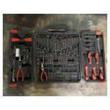 Crescent wrench, sockets, pliers & ratchet, metric