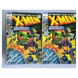 Two 1971 X-Men #72 15c Marvel Comics