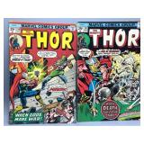 Two 1975 The Mighty Thor 25c Marvel Comics #240-24
