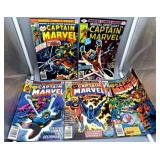 Five 1977-1979 Captain Marvel 30c-40c Comics #1, 4