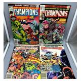 Four 30c-60c Marvel Comics: 1976 Champions #9; 197