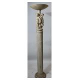 TALL PLASTER COLUMN ORM TORCHE LAMP WITH 3