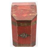 PAINTED A&P WOODEN COFFEE BIN, OLD PAINTED
