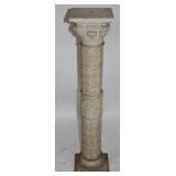 ORNATE CAST PLASTER PEDESTAL, 40 1/2' H, 8 3/4' X