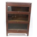 OAK 3 STACK BARRISTER BOOKCASE, MISSION STYLE,