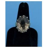 14KT SMOKEY TOPAZ RING 6.6 DWT SZ 8.5