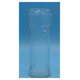 INTAGLIO CLEAR GLASS CYLINDER VASE ATTRIBUTED TO
