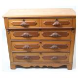 CHESTNUT/WALNUT 2/3 CHEST, FINELY REFINISHED,