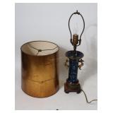 QUALITY MID CENTURY CLOISONNE TABLE LAMP WITH