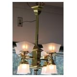 ARTS & CRAFTS 8 LITE GAS/ELECTRIC CHANDELIER,