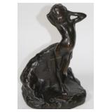 CAST BRONZE FIGURE OF NUDE FIGURE, MARKED, ROMAN