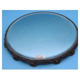 VICTORIAN SILVER PLATED MIRRORED PLATEAU, 14 1/2'