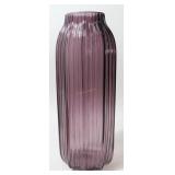 TALL CONTEMPORARY BLOWN AMETHYST GLASS VASE,