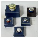 4 HALCYON DAYS ENAMEL BOXES, & KINGSLEY ENAMEL
