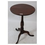 QUEEN ANNE CHERRY TIP TOP CANDLE STAND, ROUND