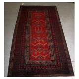 ORIENTAL RUG, SEMI ANTIQUE, AFGHAN STYLE, SOME