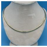 14KT TWO TONE WHITE & YELLOW GOLD CHOKER NECKLACE