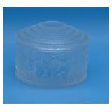 LALIQUE FROSTED GLASS ROUND COVERED BOX WITH