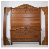 OAK EASTLAKE FULL SIZE TALL BED, REFINISHED