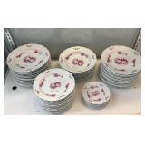 49 MEISSEN PORCELAIN PLATES & BOWLS, BLUE CROSS