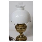 EMBOSSED BRASS RAYO LAMP, ELECTRIFIED, REPLACED