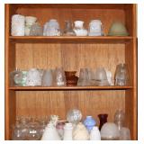 LOT OF APPROX. 45 GLASS SHADES, VARIOUS STYLES &