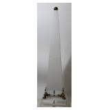 CONTEMPORARY ACRYLIC MCM OBELISK, FROSTED & CLEAR