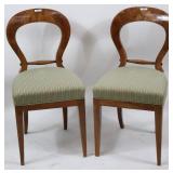 PAIR 19TH C. BIEDERMEIER SIDE CHAIRS, WALNUT,