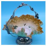 PAIRPOINT SILVER PLATED BRIDES BOWL WITH CASED