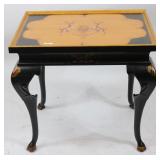 CARVED & PAINTED DESIGNER OCCASIONAL TABLE, TRAY