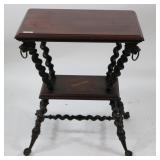 HUNZINGER STYLE LAMP TABLE, MAHOGANY, ROPE TWIST
